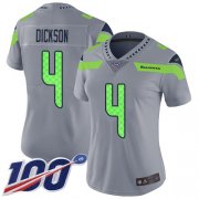 Wholesale Cheap Nike Seahawks #4 Michael Dickson Silver Women's Stitched NFL Limited Inverted Legend 100th Season Jersey