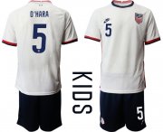 Wholesale Cheap Youth 2020-2021 Season National team United States home white 5 Soccer Jersey