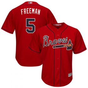 Wholesale Cheap Braves #5 Freddie Freeman Red Cool Base Stitched Youth MLB Jersey