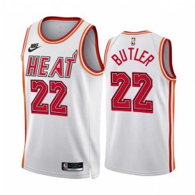 Wholesale Cheap Men\'s Miami Heat #22 Jimmy Butler White Classic Edition Stitched Basketball Jersey