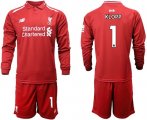 Wholesale Cheap Liverpool #1 Klopp Home Long Sleeves Soccer Club Jersey