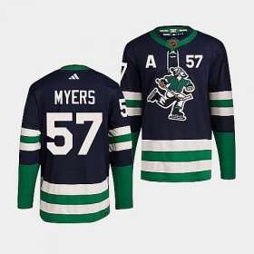 Wholesale Cheap Men\'s Vancouver Canucks #57 Tyler Myers Navy 2022 Reverse Retro Stitched Jersey