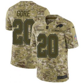 Wholesale Cheap Nike Bills #20 Frank Gore Camo Men\'s Stitched NFL Limited 2018 Salute To Service Jersey