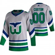 Wholesale Cheap Carolina Hurricanes Custom Grey Men's Adidas 2020-21 Reverse Retro Alternate NHL Jersey