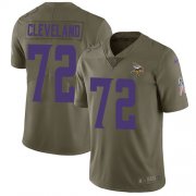 Wholesale Cheap Nike Vikings #72 Ezra Cleveland Olive Men's Stitched NFL Limited 2017 Salute To Service Jersey