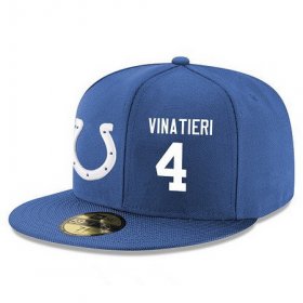 Wholesale Cheap Indianapolis Colts #4 Adam Vinatieri Snapback Cap NFL Player Royal Blue with White Number Stitched Hat
