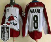 Wholesale Cheap Men's Colorado Avalanche #8 Cale Makar White 2022 Stanley Cup Stitched Jersey