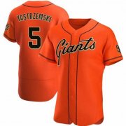 Wholesale Cheap Men's San Francisco Giants #5 Mike Yastrzemski Orange Flex Base Nike Jersey
