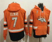Wholesale Cheap Men's Denver Broncos #7 John Elway 2016 Orange Team Color Stitched NFL Hoodie