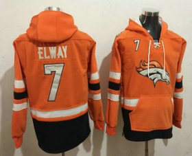 Wholesale Cheap Men\'s Denver Broncos #7 John Elway 2016 Orange Team Color Stitched NFL Hoodie