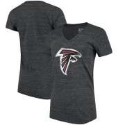 Wholesale Cheap Women's Atlanta Falcons NFL Pro Line by Fanatics Branded Black Distressed Team Logo Tri-Blend T-Shirt