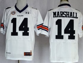 Wholesale Cheap Auburn Tigers #14 Nick Marshall White Jersey