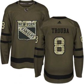 Wholesale Cheap Adidas Rangers #8 Jacob Trouba Green Salute to Service Stitched NHL Jersey