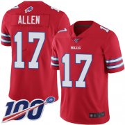 Wholesale Cheap Nike Bills #17 Josh Allen Red Men's Stitched NFL Limited Rush 100th Season Jersey