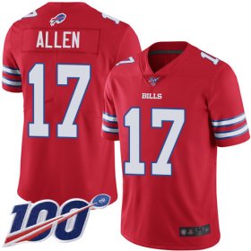Wholesale Cheap Nike Bills #17 Josh Allen Red Men\'s Stitched NFL Limited Rush 100th Season Jersey