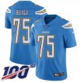 Wholesale Cheap Nike Chargers #75 Bryan Bulaga Electric Blue Alternate Youth Stitched NFL 100th Season Vapor Untouchable Limited Jersey