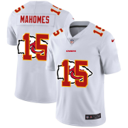 Wholesale Cheap Kansas City Chiefs #15 Patrick Mahomes White Men's Nike Team Logo Dual Overlap Limited NFL Jersey