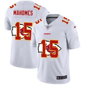 Wholesale Cheap Kansas City Chiefs #15 Patrick Mahomes White Men\'s Nike Team Logo Dual Overlap Limited NFL Jersey