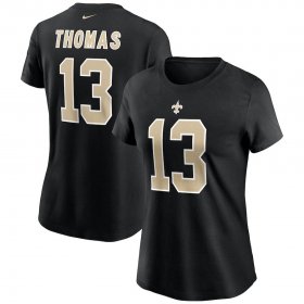 Wholesale Cheap New Orleans Saints #13 Michael Thomas Nike Women\'s Team Player Name & Number T-Shirt Black