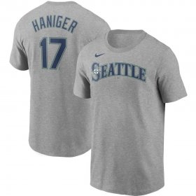 Wholesale Cheap Seattle Mariners #17 Mitch Haniger Nike Name & Number T-Shirt Gray