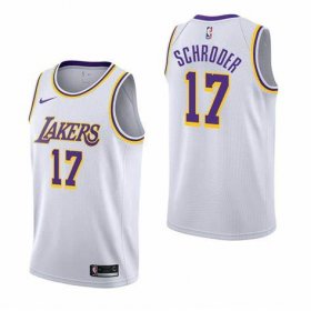 Wholesale Cheap Men\'s Los Angeles Lakers #17 Dennis Schroder White 2019 Nike Swingman Stitched NBA Jersey