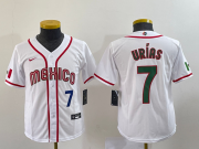Wholesale Cheap Youth Mexico Baseball #7 Julio Urias Number 2023 Red World Baseball Classic Stitched Jersey 6