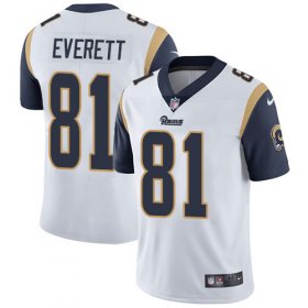 Wholesale Cheap Nike Rams #81 Gerald Everett White Men\'s Stitched NFL Vapor Untouchable Limited Jersey