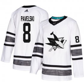 Wholesale Cheap Adidas Sharks #8 Joe Pavelski White Authentic 2019 All-Star Stitched Youth NHL Jersey