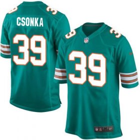 Wholesale Cheap Nike Dolphins #39 Larry Csonka Aqua Green Alternate Youth Stitched NFL Elite Jersey