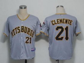 Wholesale Cheap Pirates #21 Roberto Clemente Grey Cool Base Stitched MLB Jersey