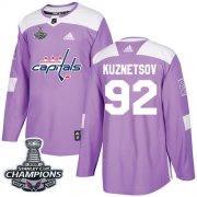 Wholesale Cheap Adidas Capitals #92 Evgeny Kuznetsov Purple Authentic Fights Cancer Stanley Cup Final Champions Stitched NHL Jersey