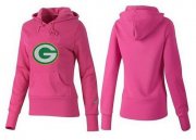 Wholesale Cheap Women's Green Bay Packers Logo Pullover Hoodie Pink