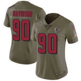 Wholesale Cheap Nike Falcons #90 Marlon Davidson Olive Women\'s Stitched NFL Limited 2017 Salute To Service Jersey