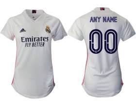 Wholesale Cheap Women 2020-2021 Real Madrid home aaa version customized white Soccer Jerseys