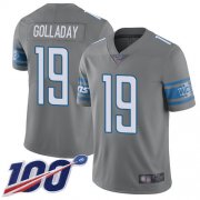 Wholesale Cheap Nike Lions #19 Kenny Golladay Gray Men's Stitched NFL Limited Rush 100th Season Jersey