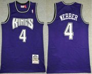 Wholesale Cheap Biggest Men's Sacramento Kings #4 Chris Webber Purple 1998-99 Hardwood Classics Soul Swingman Stitched NBA Throwback Jersey