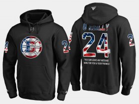 Wholesale Cheap Bruins #24 Terry O\'reilly NHL Banner Wave Usa Flag Black Hoodie