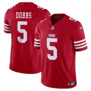 Cheap Youth San Francisco 49ers #5 Josh Dobbs 2024 F.U.S.E. Red Vapor Untouchable Limited Football Stitched Jersey