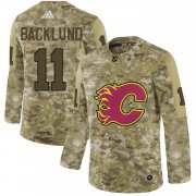 Wholesale Cheap Adidas Flames #11 Mikael Backlund Camo Authentic Stitched NHL Jersey