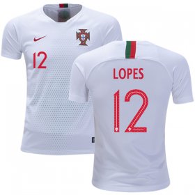 Wholesale Cheap Portugal #12 Lopes Away Kid Soccer Country Jersey