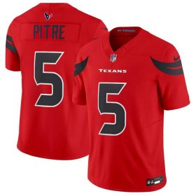 Cheap Men\'s Houston Texans 5 Jalen Pitre Red 2024 Alternate F.U.S.E Vapor Football Stitched Jersey