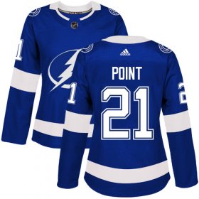 Wholesale Cheap Adidas Lightning #21 Brayden Point Blue Home Authentic Women\'s Stitched NHL Jersey