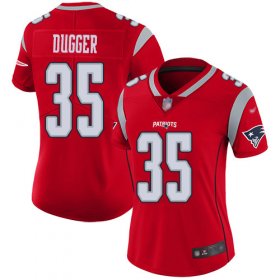Wholesale Cheap Nike Patriots #35 Kyle Dugger Red Women\'s Stitched NFL Limited Inverted Legend Jersey