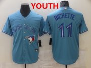 Wholesale Cheap Youth Toronto Blue Jays #11 Bo Bichette Light Blue Stitched MLB Cool Base Nike Jersey