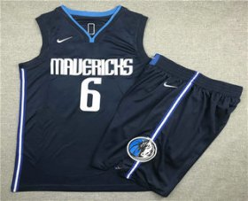 Wholesale Cheap Men\'s Dallas Mavericks #6 Kristaps Porzingis NEW Navy Blue 2020 NBA Swingman Stitched NBA Jersey With Shorts