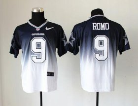 Wholesale Cheap Nike Cowboys #9 Tony Romo Navy Blue/White Men\'s Stitched NFL Elite Fadeaway Fashion Jersey