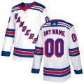 Wholesale Cheap Men's Adidas Rangers Personalized Authentic White Road NHL Jersey