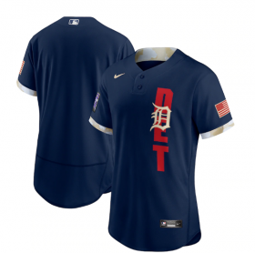 Wholesale Cheap Men\'s Detroit Tigers Blank 2021 Navy All-Star Flex Base Stitched MLB Jersey