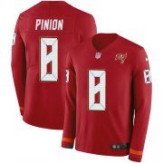 Wholesale Cheap Nike Buccaneers #8 Bradley Pinion Red Team Color Men's Stitched NFL Limited Therma Long Sleeve Jersey