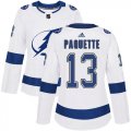 Cheap Adidas Lightning #13 Cedric Paquette White Road Authentic Women's Stitched NHL Jersey